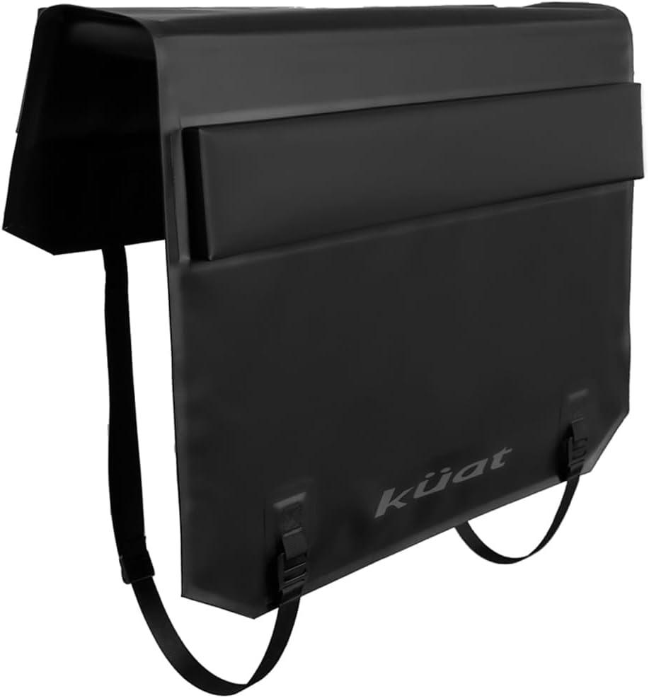 imageKUAT HUK 54quot Straight Durable SoftTouch TPU Padded Pickup Truck Tailgate Bike Hauling Transportation EasyAccess Protective Pad wNylon Straps Metal GHook Buckles ampamp RollUp Window Black25 Half Tailgate Pad