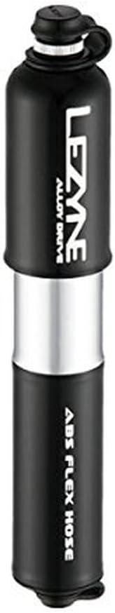 imageLEZYNE Alloy Drive Bicycle Tire Hand Pump High Volume 90psi Presta ampamp Schrader ABS Flex Hose Compact Bike PumpBlack