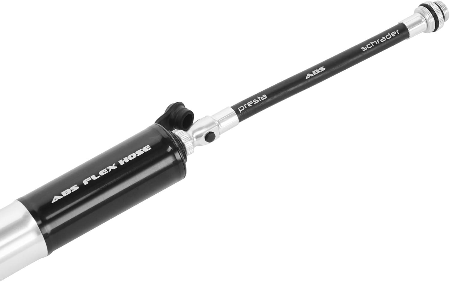 imageLEZYNE Alloy Drive Bicycle Tire Hand Pump High Volume 90psi Presta ampamp Schrader ABS Flex Hose Compact Bike PumpBlackHi GlossMedium 216mm