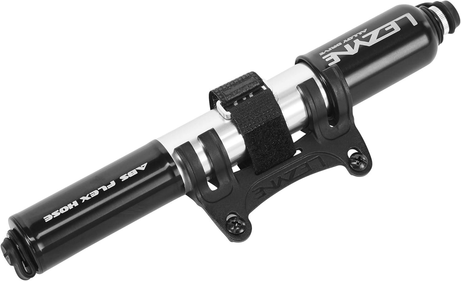 imageLEZYNE Alloy Drive Bicycle Tire Hand Pump High Volume 90psi Presta ampamp Schrader ABS Flex Hose Compact Bike PumpBlackHi GlossMedium 216mm