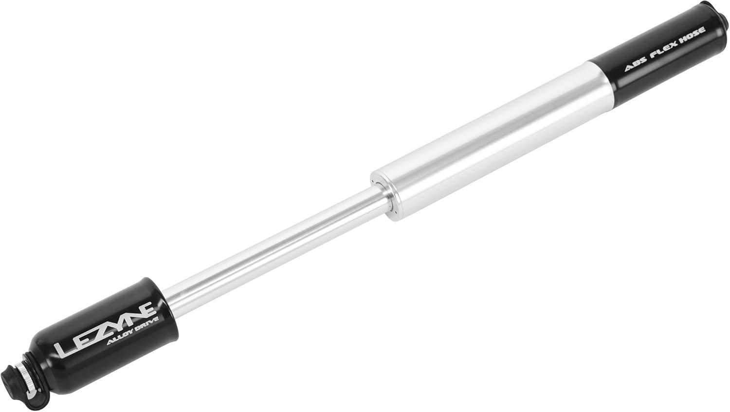 imageLEZYNE Alloy Drive Bicycle Tire Hand Pump High Volume 90psi Presta ampamp Schrader ABS Flex Hose Compact Bike PumpBlackHi GlossMedium 216mm