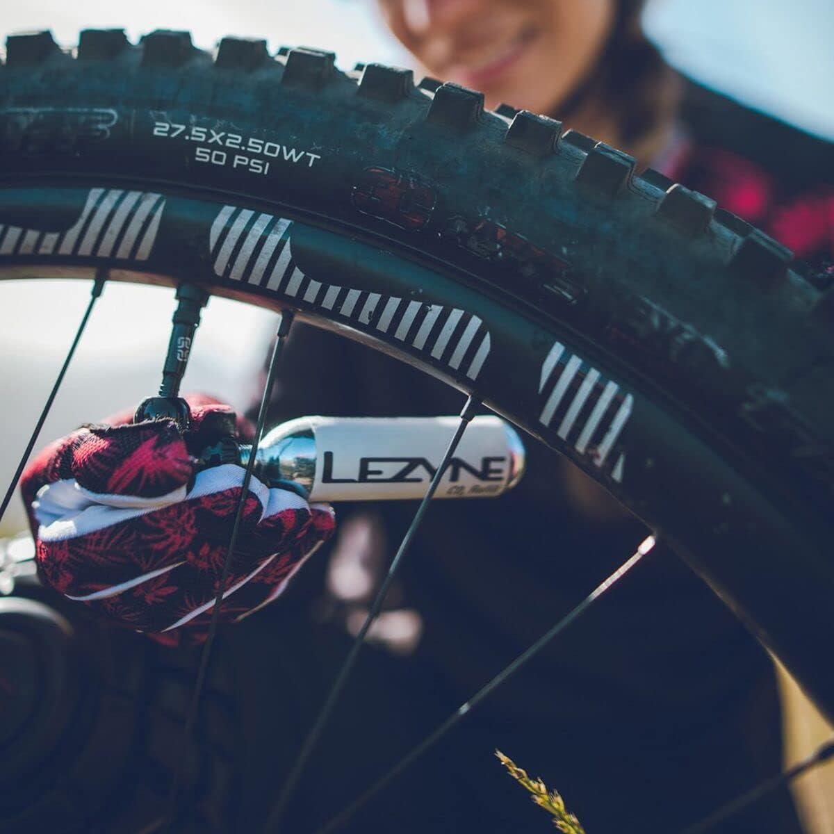 imageLEZYNE Twin Kit Bicycle C02 ampamp Tire Repair Kit Includes Twin Speed CO2 Inflator 2 Threaded CO2 Cartridges 16g and Lever KitGrey