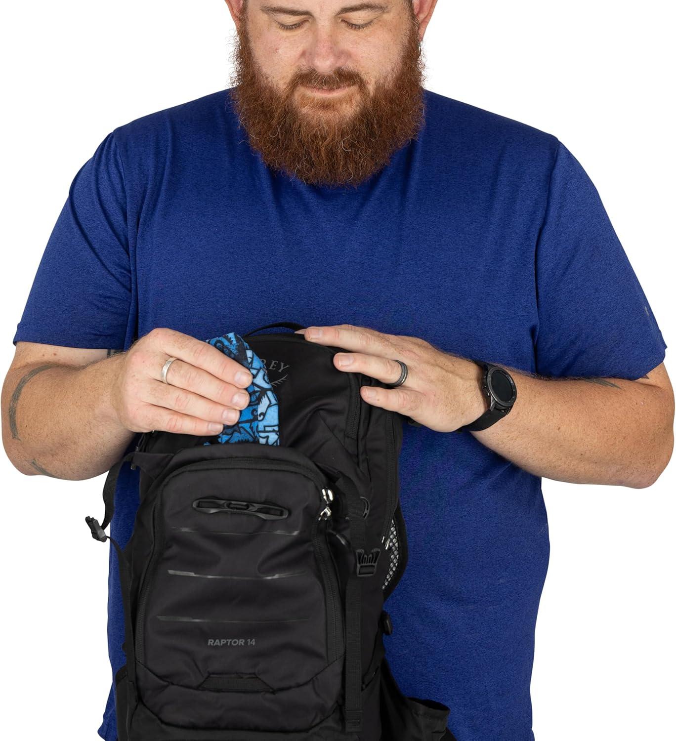 imageOsprey Raptor 14L Mens Mountain Biking Backpack with Hydraulics ReservoirBlack