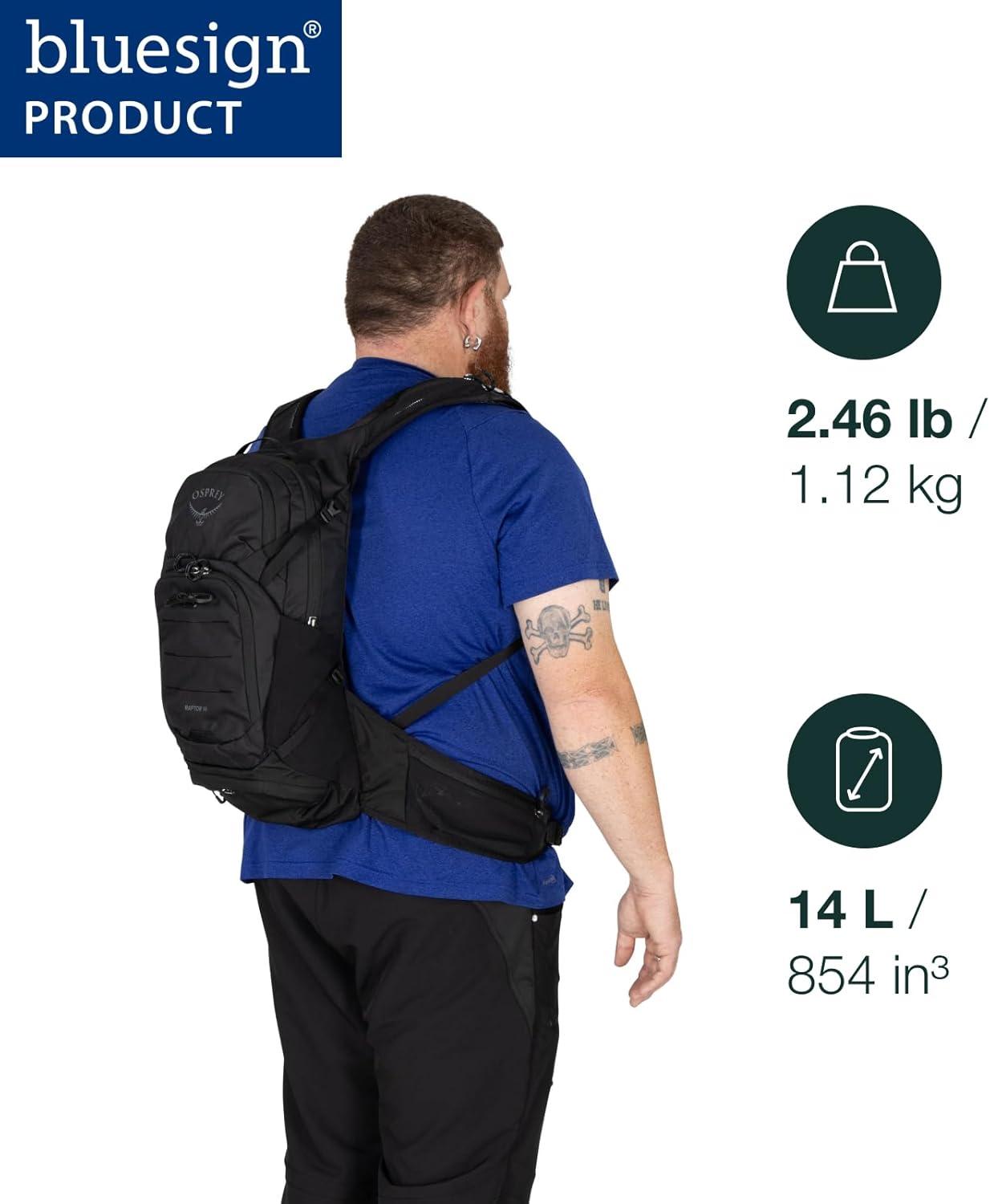 imageOsprey Raptor 14L Mens Mountain Biking Backpack with Hydraulics ReservoirBlack