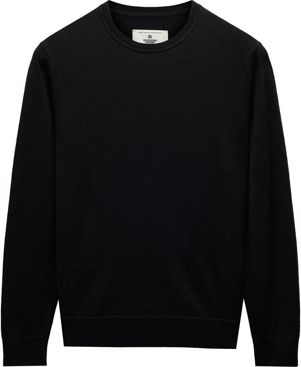 imageREIGNING CHAMP Lightweight Merino Harry Crewneck Sweater MensBlack