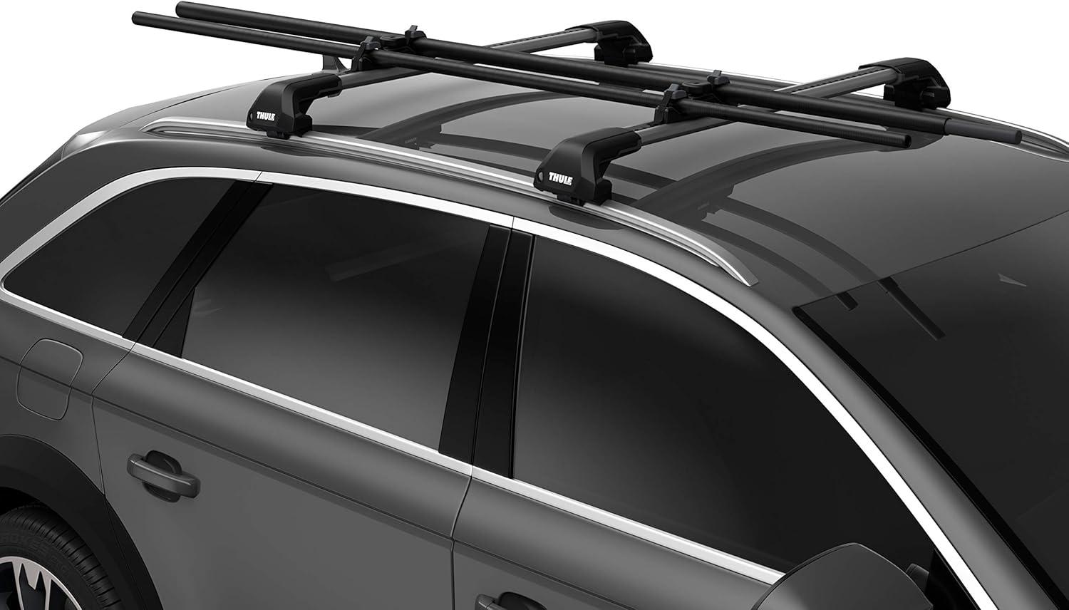 imageThule JawGrip paddle holder rooftop oar carrier Windsurfing mast carrier Carry 2 paddles or oars ttrack compatible Durable rubber padding protects gear 15lb weight limit