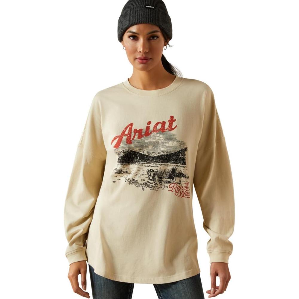 imageARIAT Womens Canvas Oversized TShirtOyster Grey