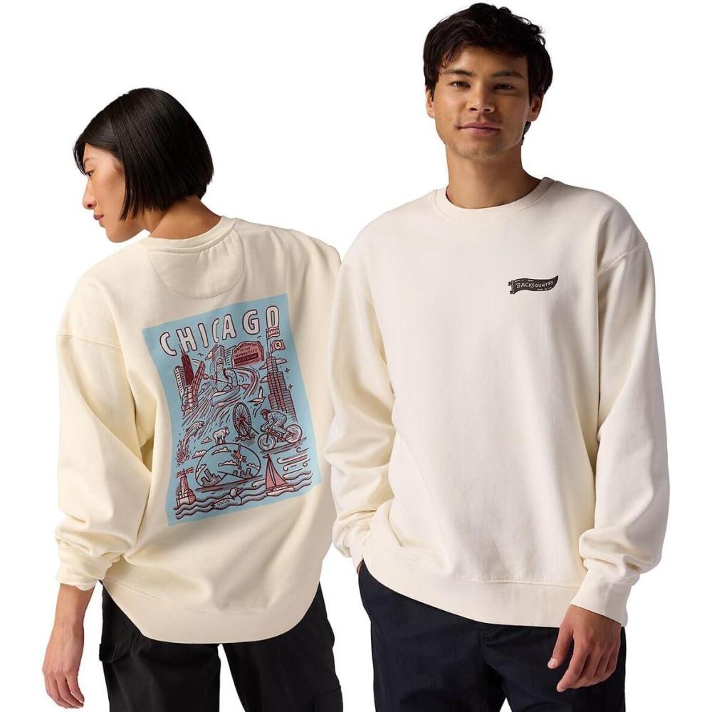 imageBackcountry Chicago Poster Crew SweatshirtVintage White