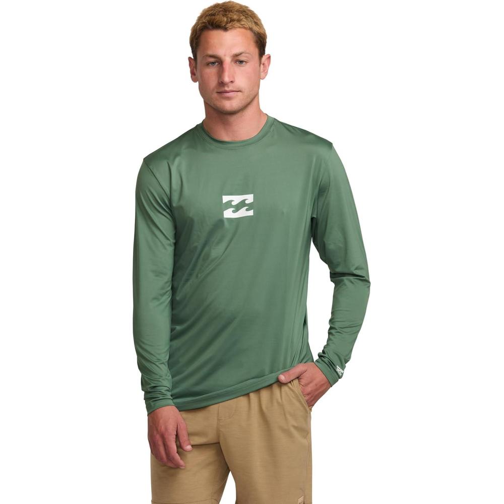 imageBillabong Mens All Day Wave Loose Fit Long Sleeve Rashguard 50 Uv ProtectionMoss