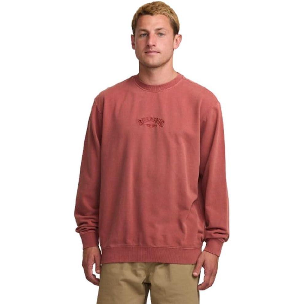imageBillabong Mens Wave Washed Crewneck SweatshirtDusty Red