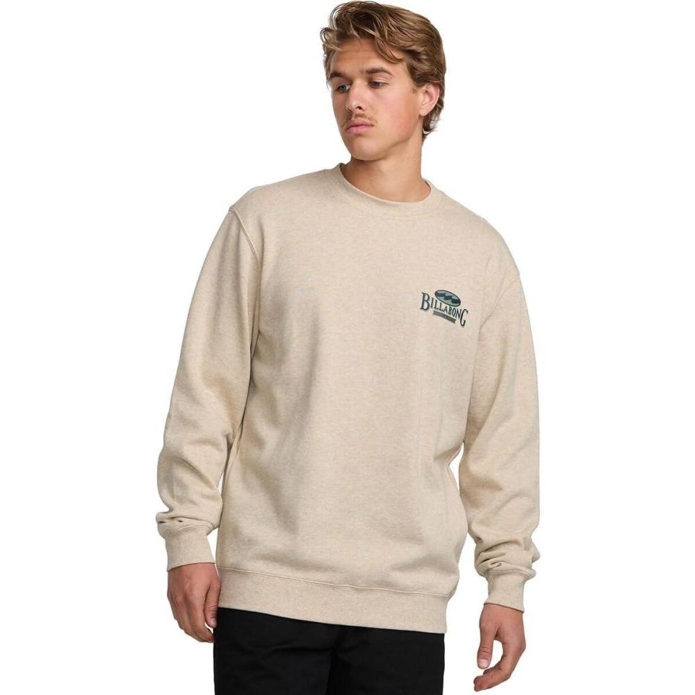 imageBillabong mens Short Sands Crew Fleece SweatshirtOatmeal Heather