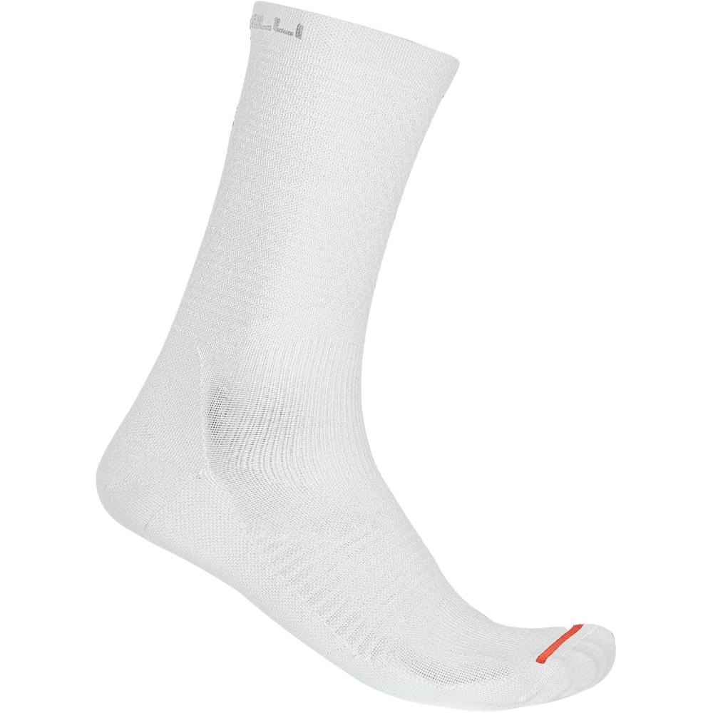 imageCASTELLI AC 18 Sock Ultralight Breathable Cycling Socks Durable Construction for Hot Weather Performance for Men ampamp WomenWhite