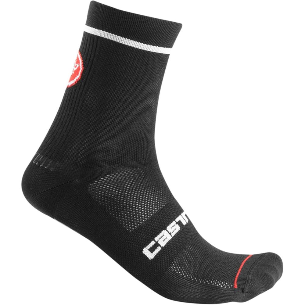 imageCASTELLI Mens Entrata 13 Sock Performance Cycling Apparel Moisture Wicking with Midfoot Support Band Road ampamp Gravel BikingBlack