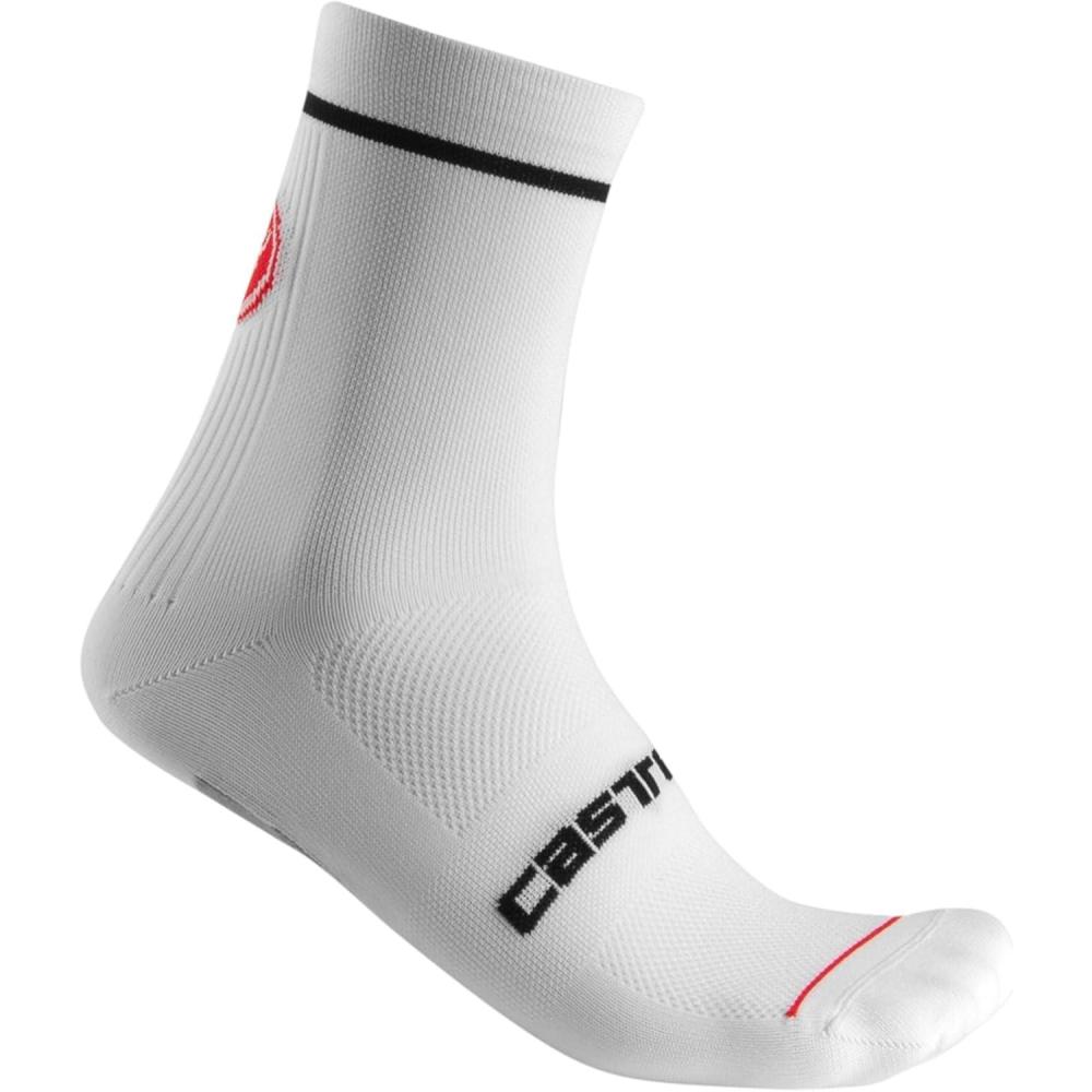 imageCASTELLI Mens Entrata 13 Sock Performance Cycling Apparel Moisture Wicking with Midfoot Support Band Road ampamp Gravel BikingWhite
