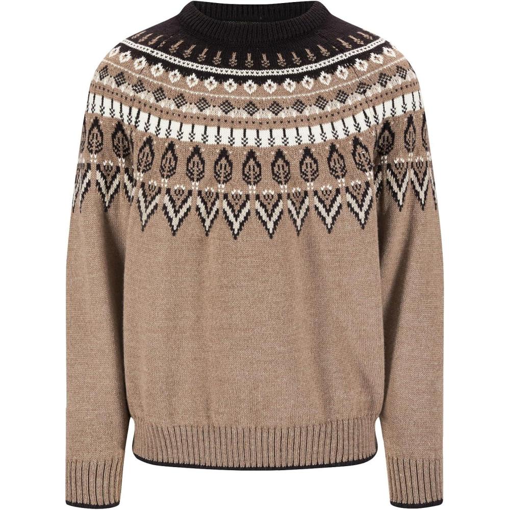 imageDale of Norway Sula Mens Sweaters and Pullovers Pure Wool Sweaters for MenCoffee Sand Offwhite
