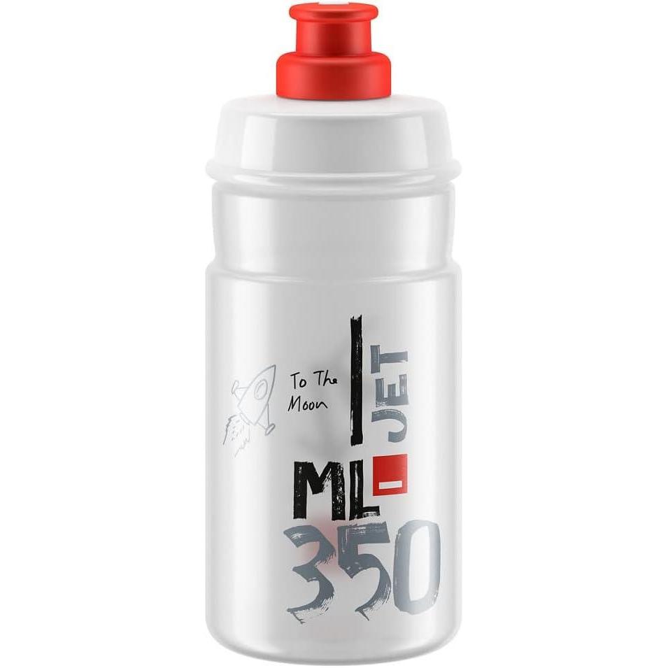 imageElite Jet Cycling Water Bottle 750ml Clear with Red Logo HighFlow Biodegradable BPAFreeClear with Red Logo 350ml