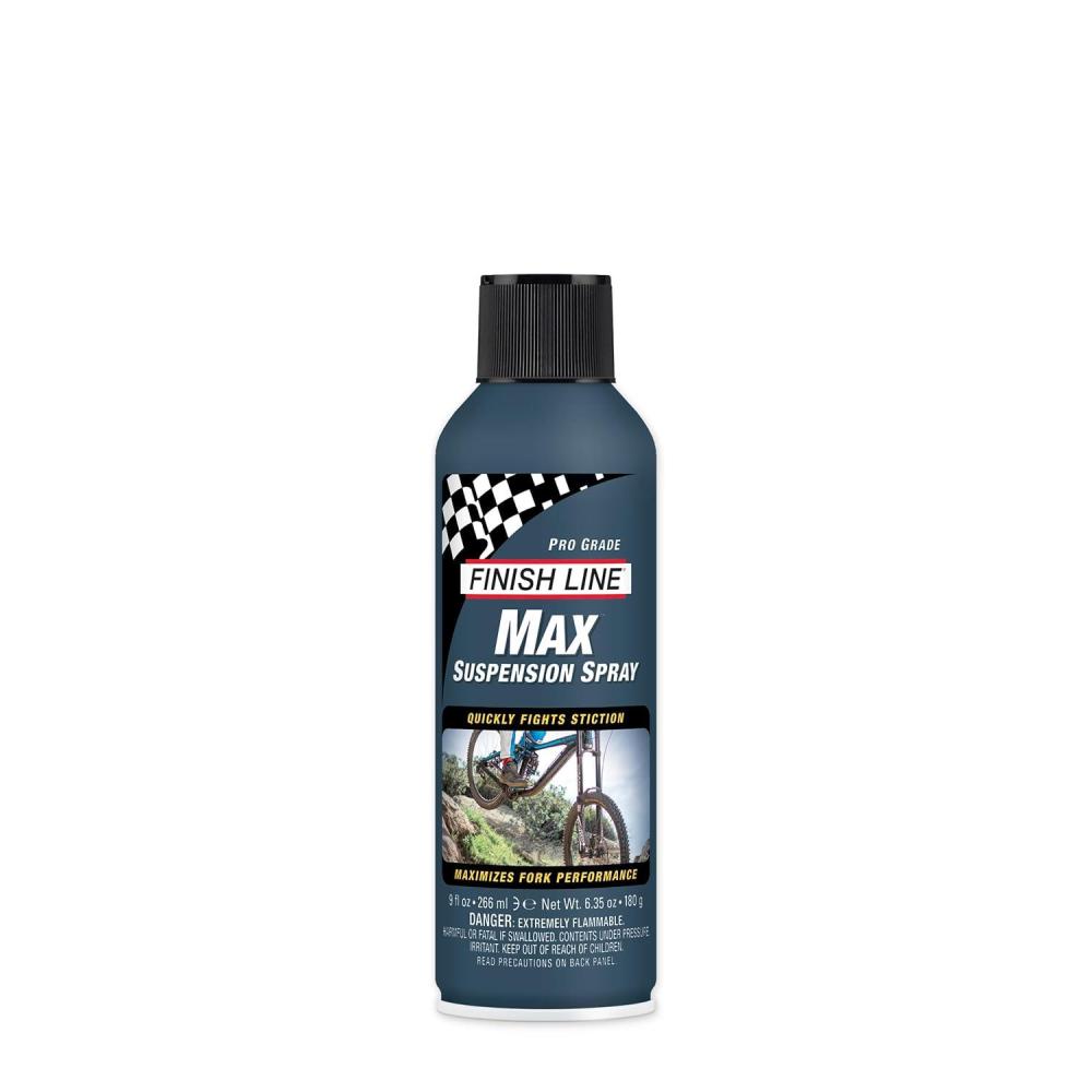 imageFinish Line Max Suspension Spray for Bicycles  Lubricant for Forks Shocks and Dropper Posts  Restores Fork Performance Reduces Stiction Improves Bump Absorption Protects Rubber Seals  9 fl oz