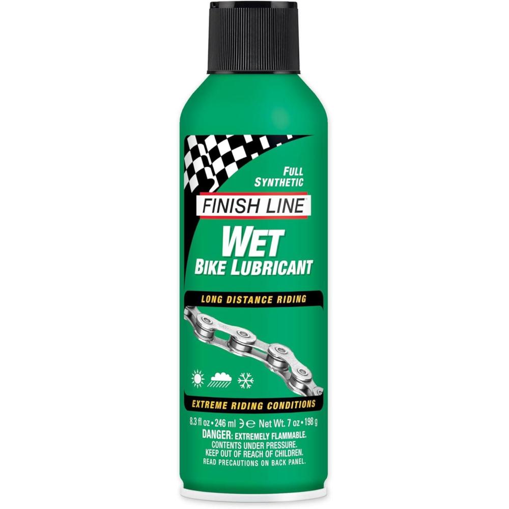 imageFinish Line WET Bicycle Chain Lube 8Ounce Aerosol Spray
