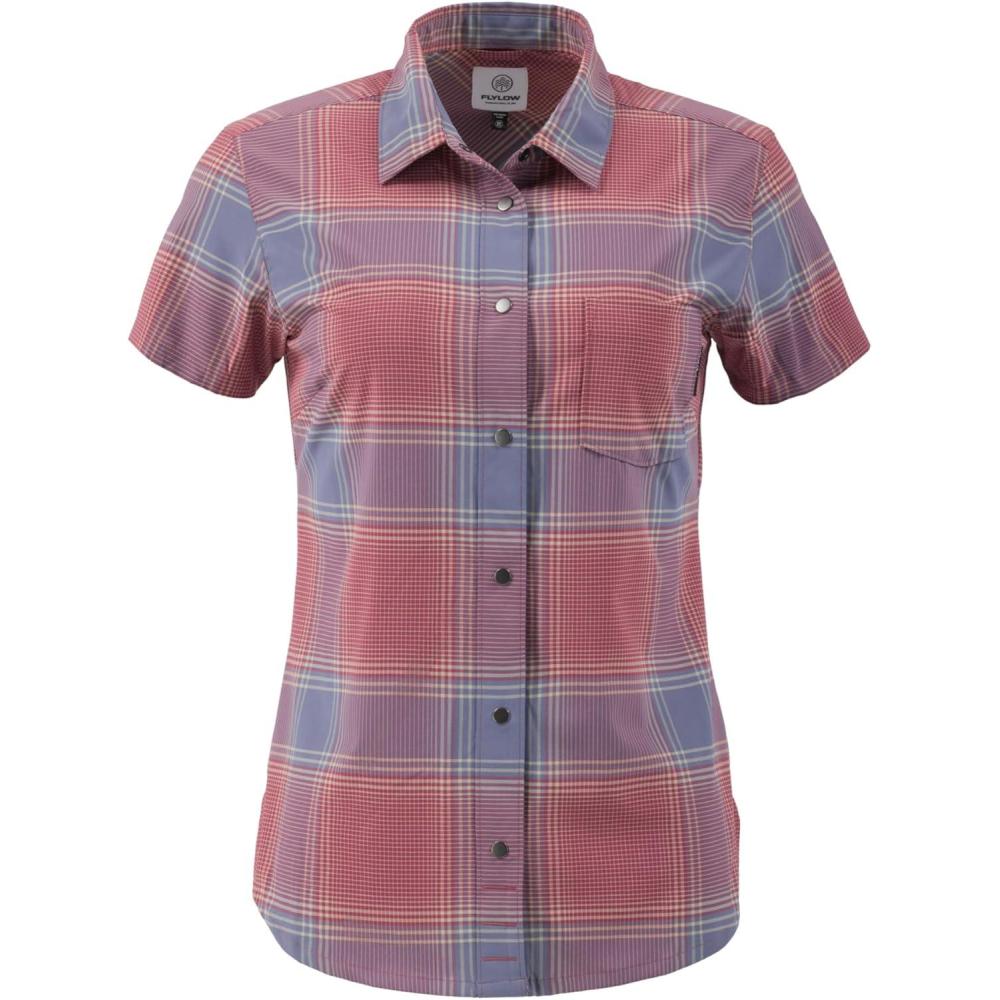 imageFlylow Womens Anderson Shirt  Plaid ButtonUp ShortSleeve Shirt for Mountain Biking ampamp Casual WearGarnetMoonstone Plaid