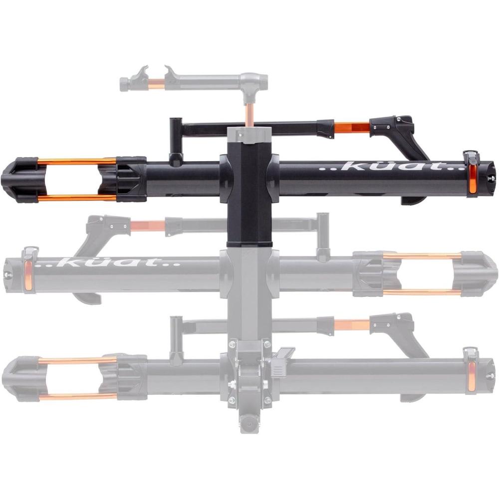 imageKUAT NV AddOn 202quot  2Bike Rack  Increases The 2quot NV 20 to a 4Bike Hitch Rack  Rugged AllMetal Construction  EBike Compatible  Gray Metallic and Orange Anodize NA22GGray Metallic and Orange Anodize