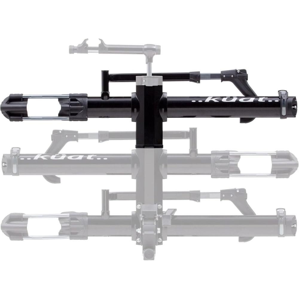 imageKUAT NV AddOn 202quot  2Bike Rack  Increases The 2quot NV 20 to a 4Bike Hitch Rack  Rugged AllMetal Construction  EBike Compatible  Gray Metallic and Orange Anodize NA22GBlack Metallic