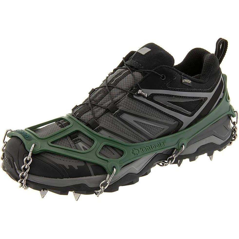 imageKahtoola MICROspikes Footwear Traction for Winter Trail Hiking ampamp Ice MountaineeringForest Green
