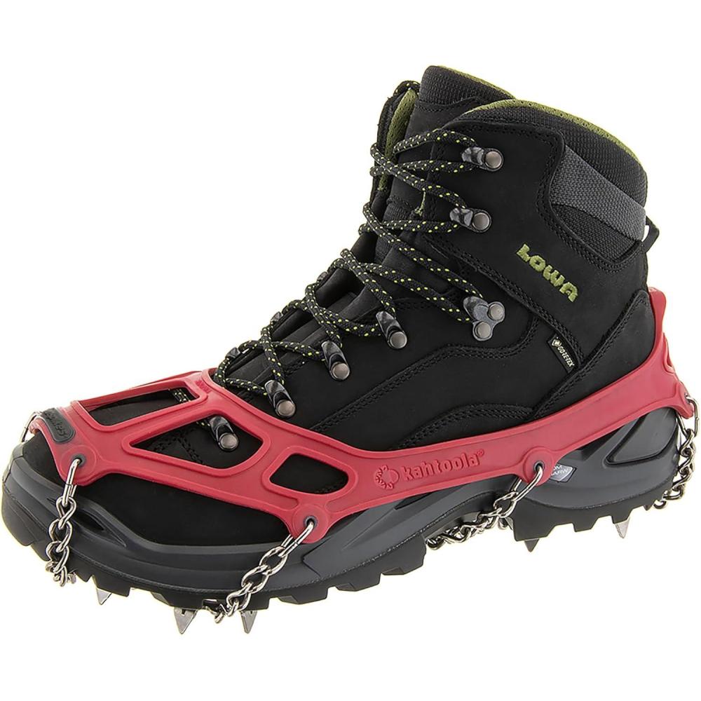 imageKahtoola MICROspikes Footwear Traction for Winter Trail Hiking ampamp Ice MountaineeringRed