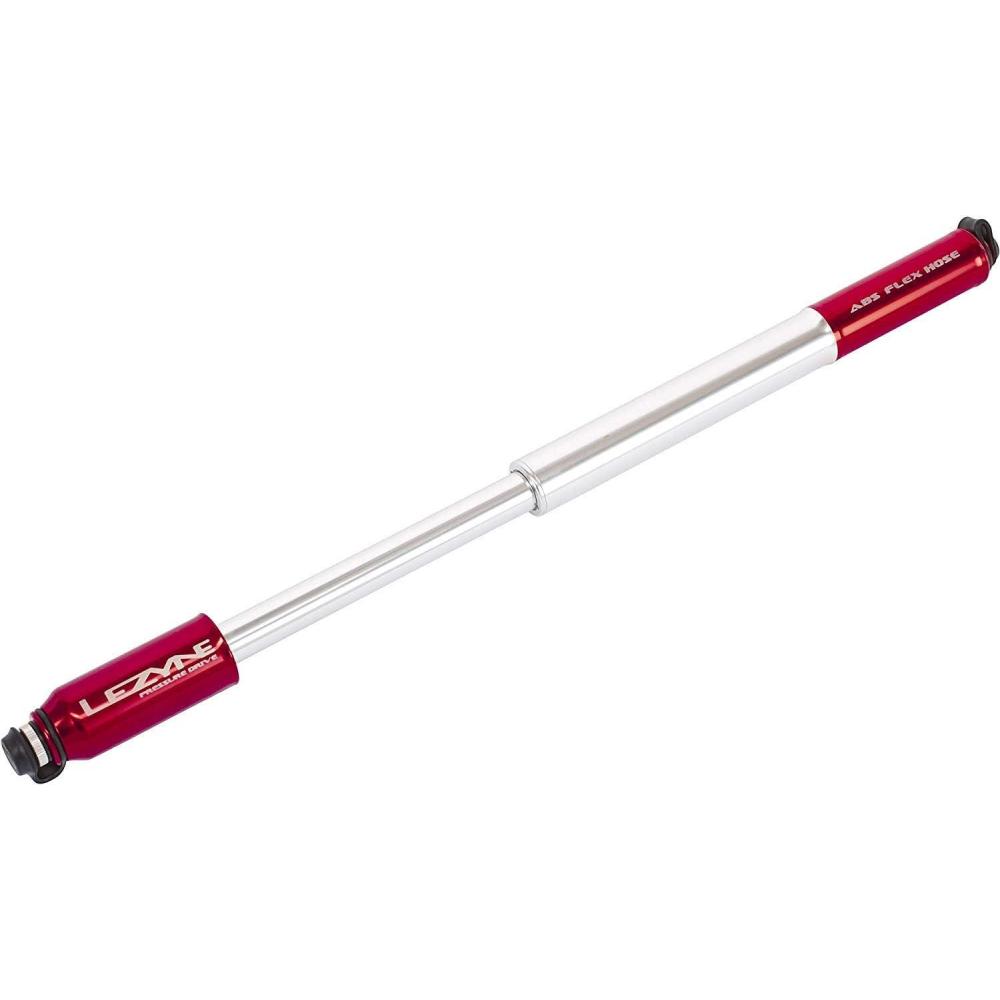imageLEZYNE Alloy Drive Bicycle Tire Hand Pump High Volume 90psi Presta ampamp Schrader ABS Flex Hose Compact Bike PumpRed