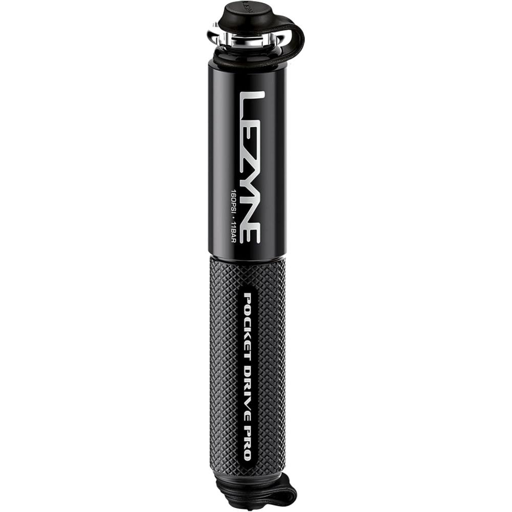 imageLEZYNE Pocket Drive Pro Mini Bicycle Hand Pump High Pressure 160 PSI Presta ampamp Schrader with Valve Core Tool Alloy Bracket Mount Grip Textured Easy to Use Bike Tire PumpMatte Black
