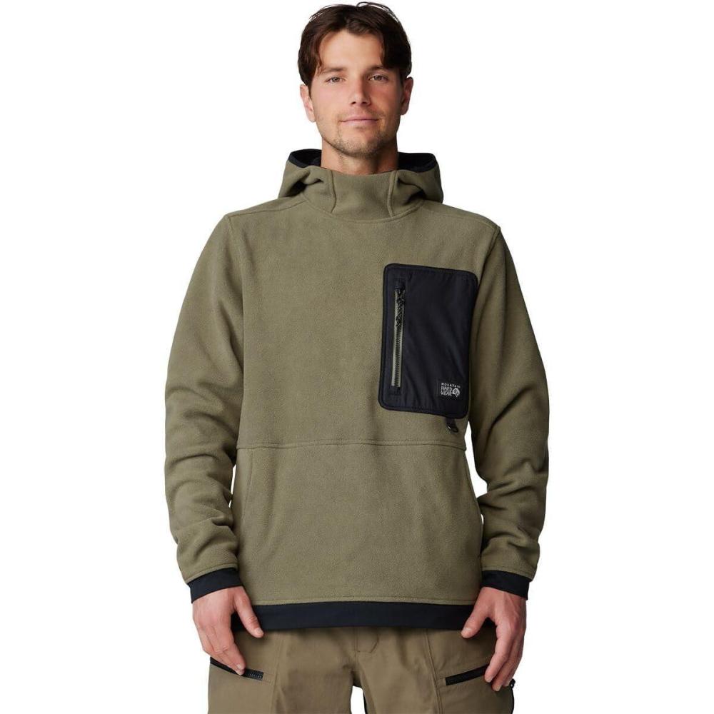 imageMountain Hardwear Mens First Tracks Fleece Pullover HoodyStone Green