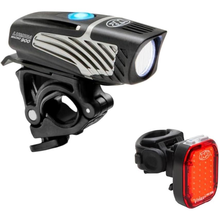 imageNiteRider Lumina Micro 900 Front Bike Light Vmax 150 Rear Bike Light Combo Pack USB Rechargeable Bicycle Headlight LED Front Light Water Resistant Mountain Road City Commuting Cycling Safety Flash