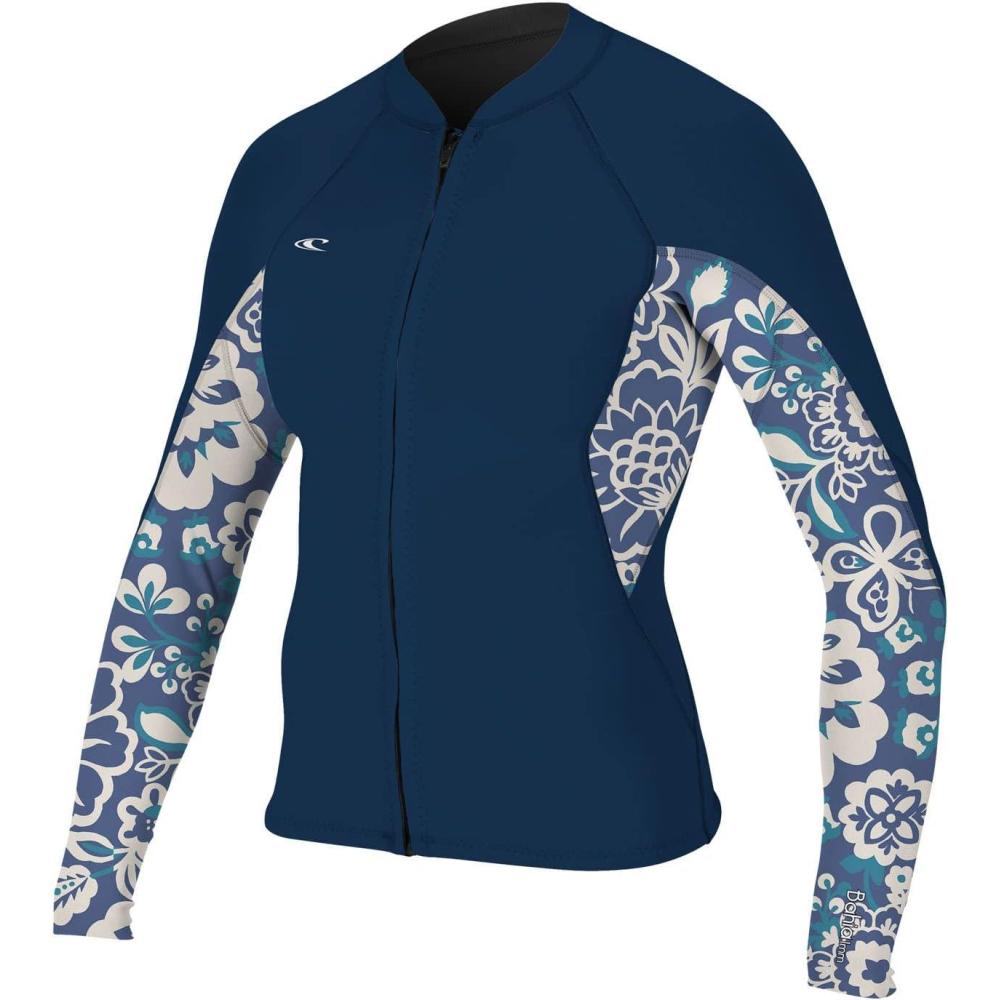 imageONeill Wetsuits Womens 1 mm Bahia Front Zip JacketFrnavyCrisflorFrnavy
