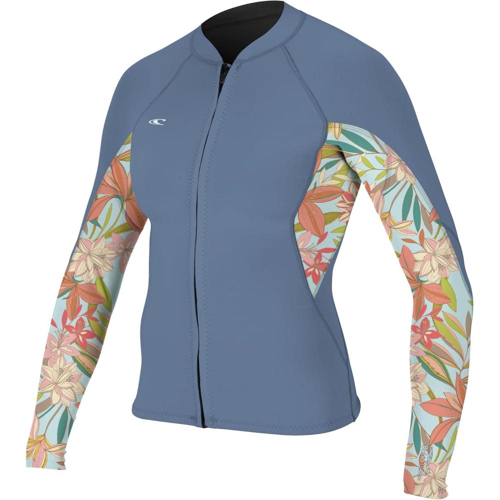 imageONeill Wetsuits Womens 1 mm Bahia Front Zip JacketInfinityDahlia