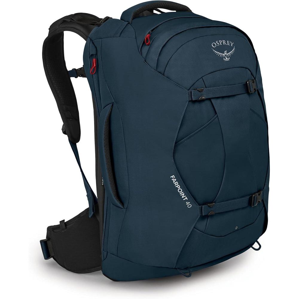 imageOsprey Farpoint 55L Mens Travel Backpack Gopher GreenMuted Space Blue