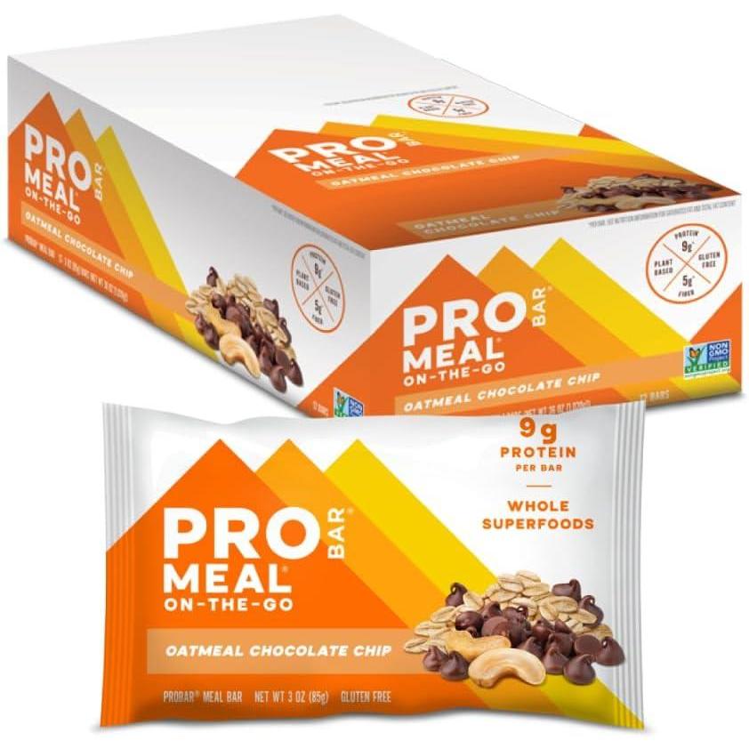 imagePROBAR MEAL Bar Chocolate Coconut NonGMO GlutenFree Healthy PlantBased WholeFood Ingredients Natural Energy 12 CountOatmeal Chocolate Chip