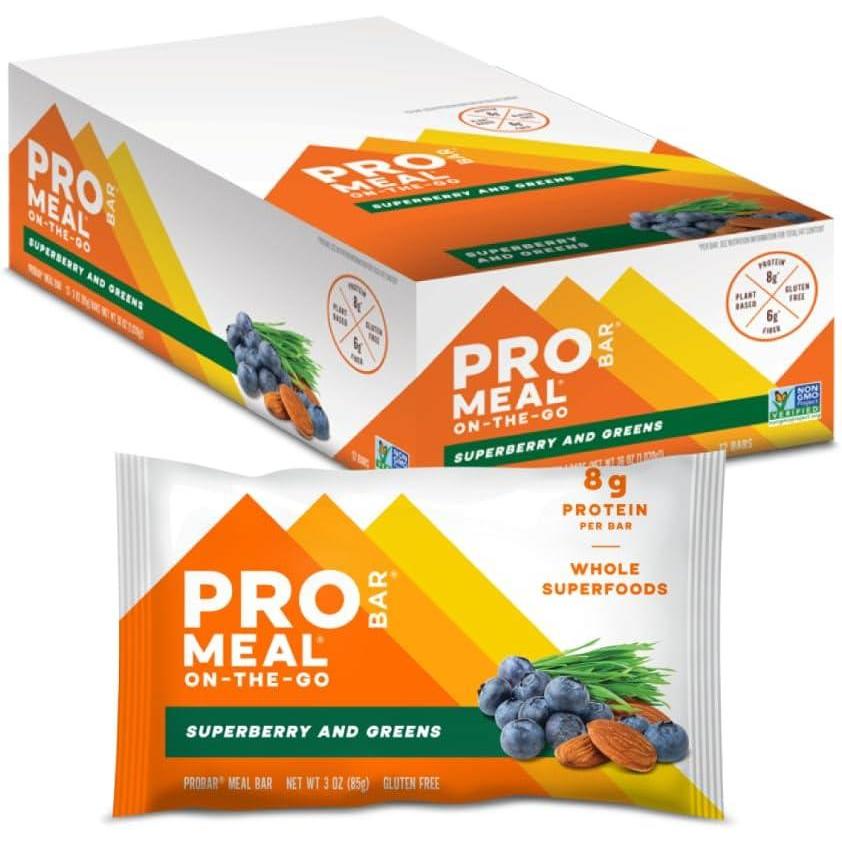 imagePROBAR  MEAL Bar Chocolate Coconut NonGMO GlutenFree Healthy PlantBased WholeFood Ingredients Natural Energy 12 CountSuperberry  Greens