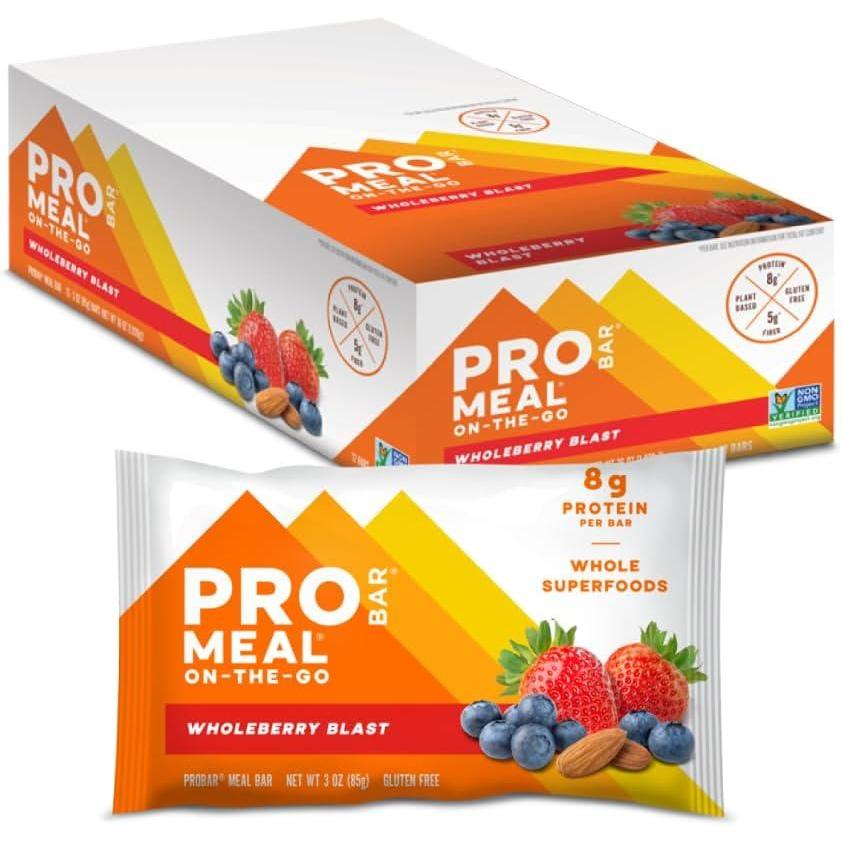 imagePROBAR  MEAL Bar Chocolate Coconut NonGMO GlutenFree Healthy PlantBased WholeFood Ingredients Natural Energy 12 CountWholeberry Blast