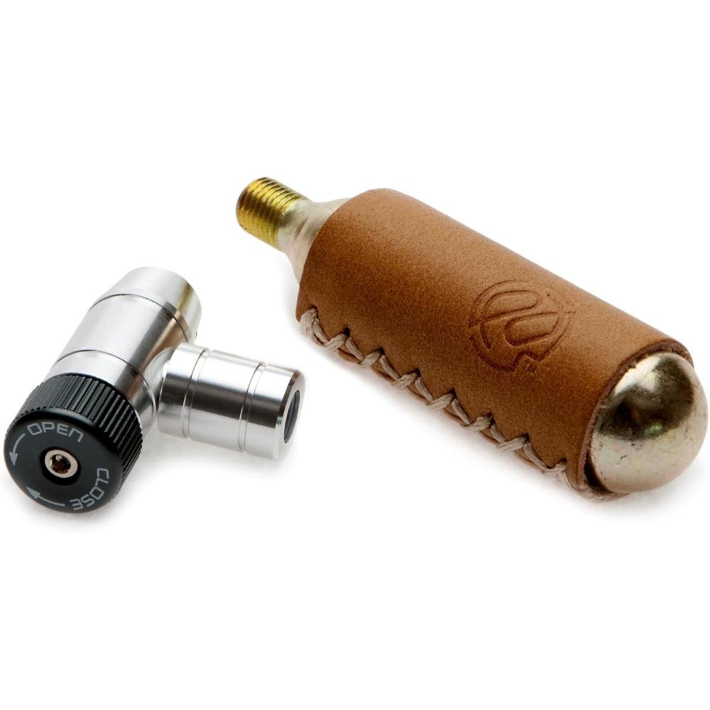 imagePortland Design Works Shiny Object CO2 Inflator  Bike Tire Inflator Bicycle AccessoriesInflator With Leather Sleeve and 16g Cartridge