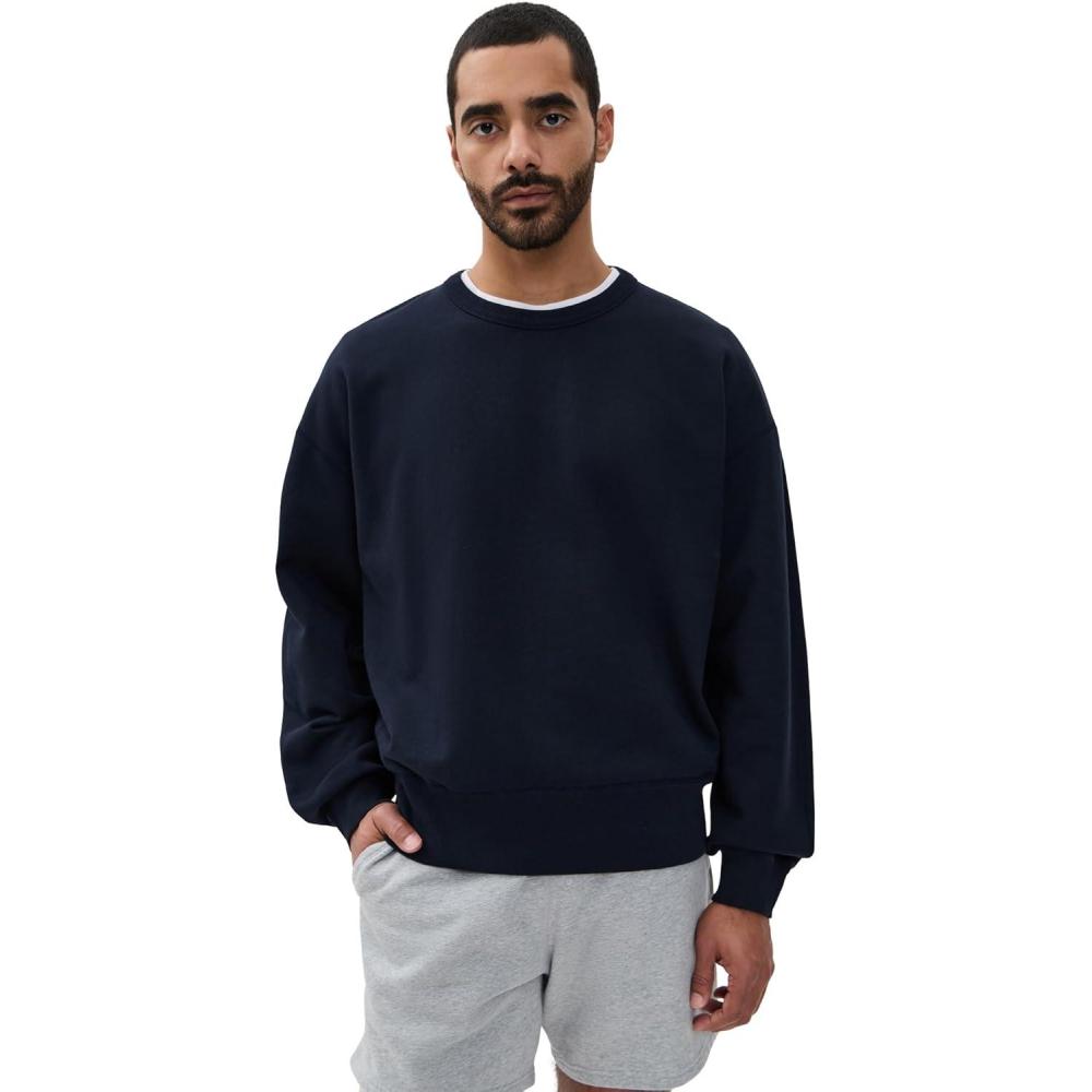 imageREIGNING CHAMP Mens Midweight Terry Relaxed CrewneckNavy