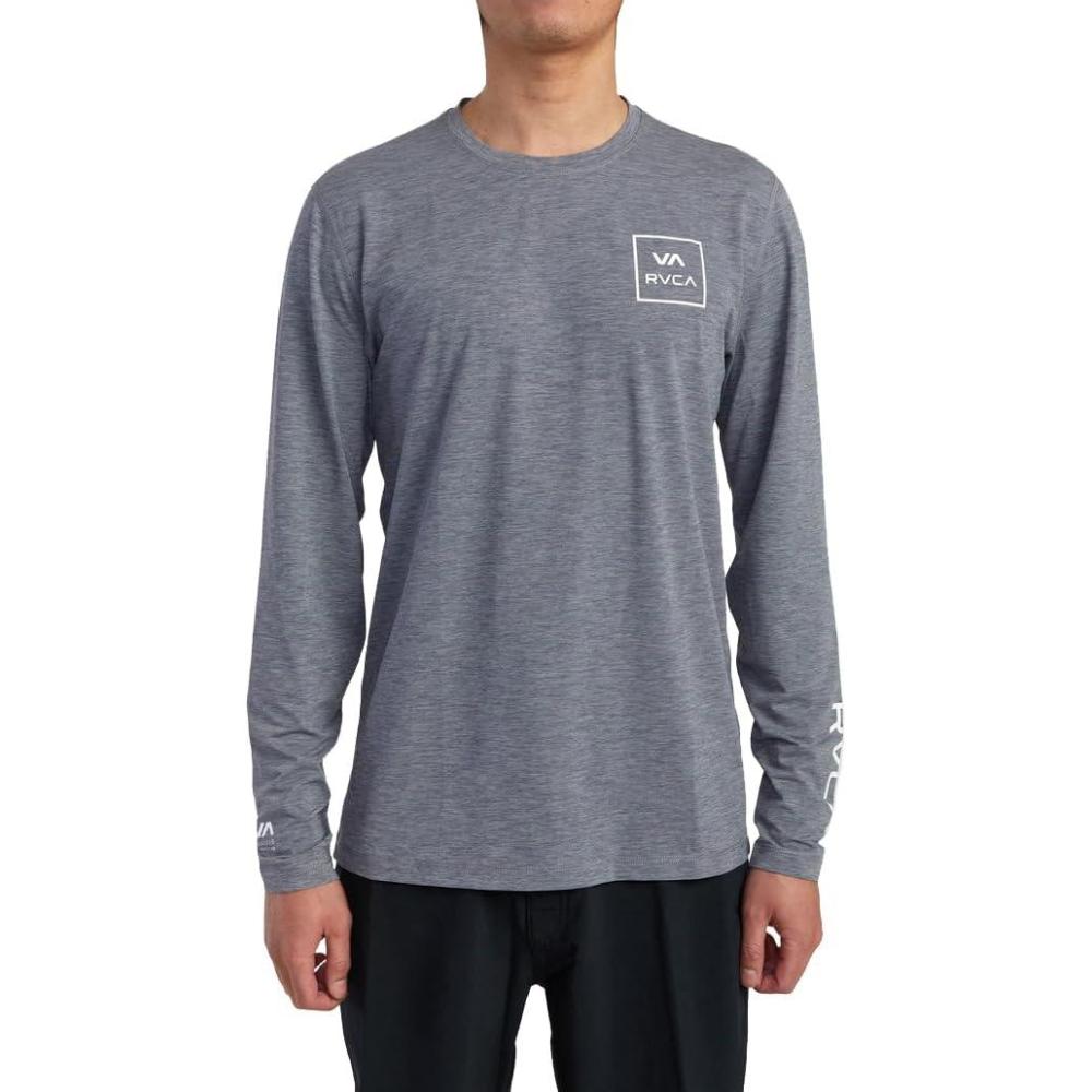 imageRVCA Mens Long Sleeve Surf ShirtHeather Grey