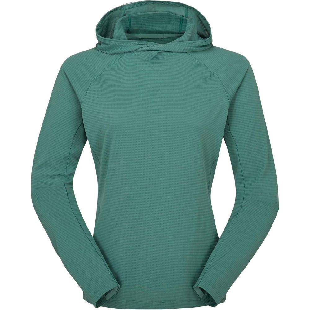 imageRab Womens Sonic Hoody Lightweight Breathable Baselayer Shirt for Hiking ampamp Trail RunningEucalyptus