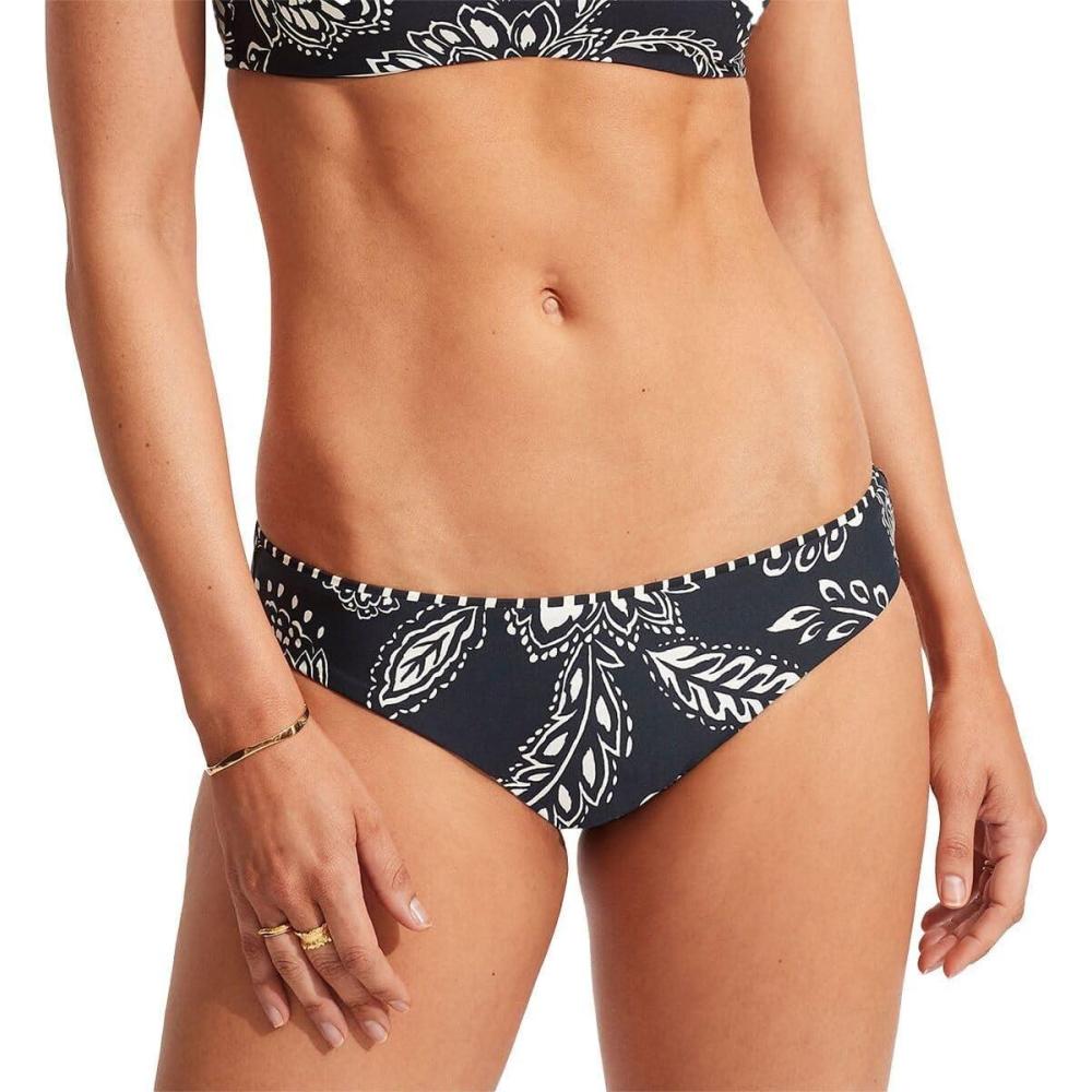 imageSeafolly Womens Hipster Bikini Bottom SwimsuitFolklore True Navy