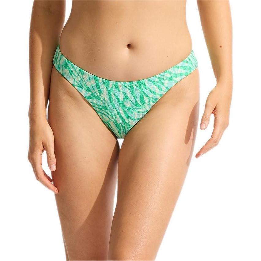 imageSeafolly Womens Standard Hipster Full Coverage Bikini Bottom SwimsuitAnimal Instinct Aruba Blue