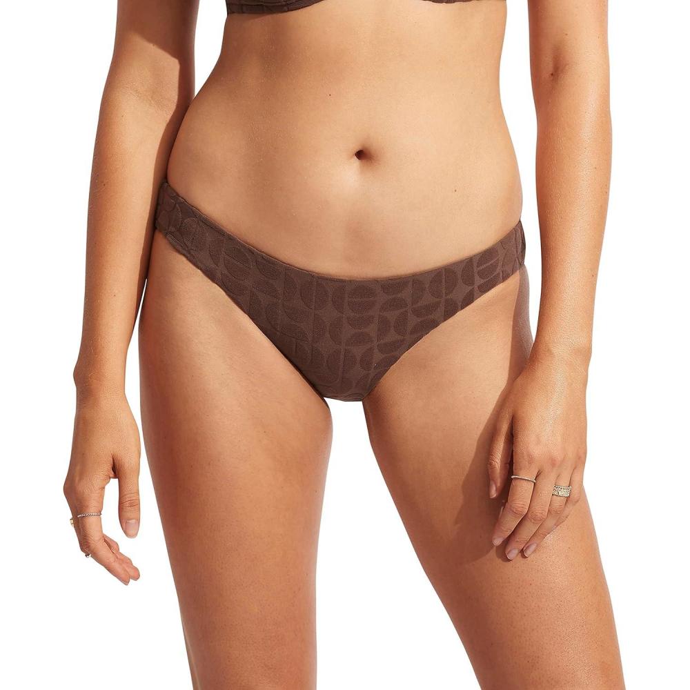 imageSeafolly Womens Standard Hipster Full Coverage Bikini Bottom SwimsuitCapri Fig