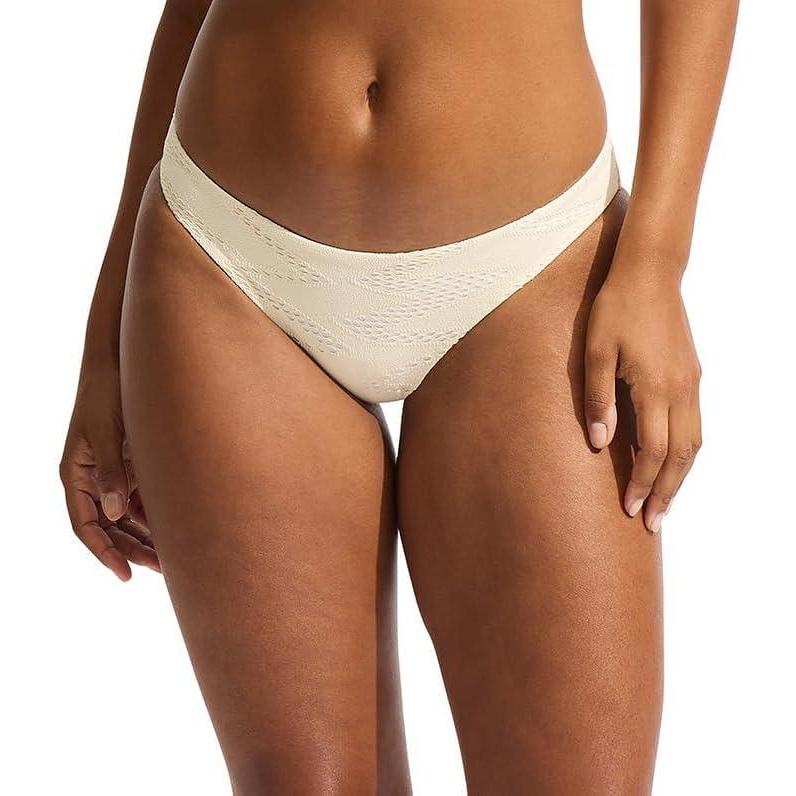 imageSeafolly Womens Standard Hipster Full Coverage Bikini Bottom SwimsuitChiara Ecru