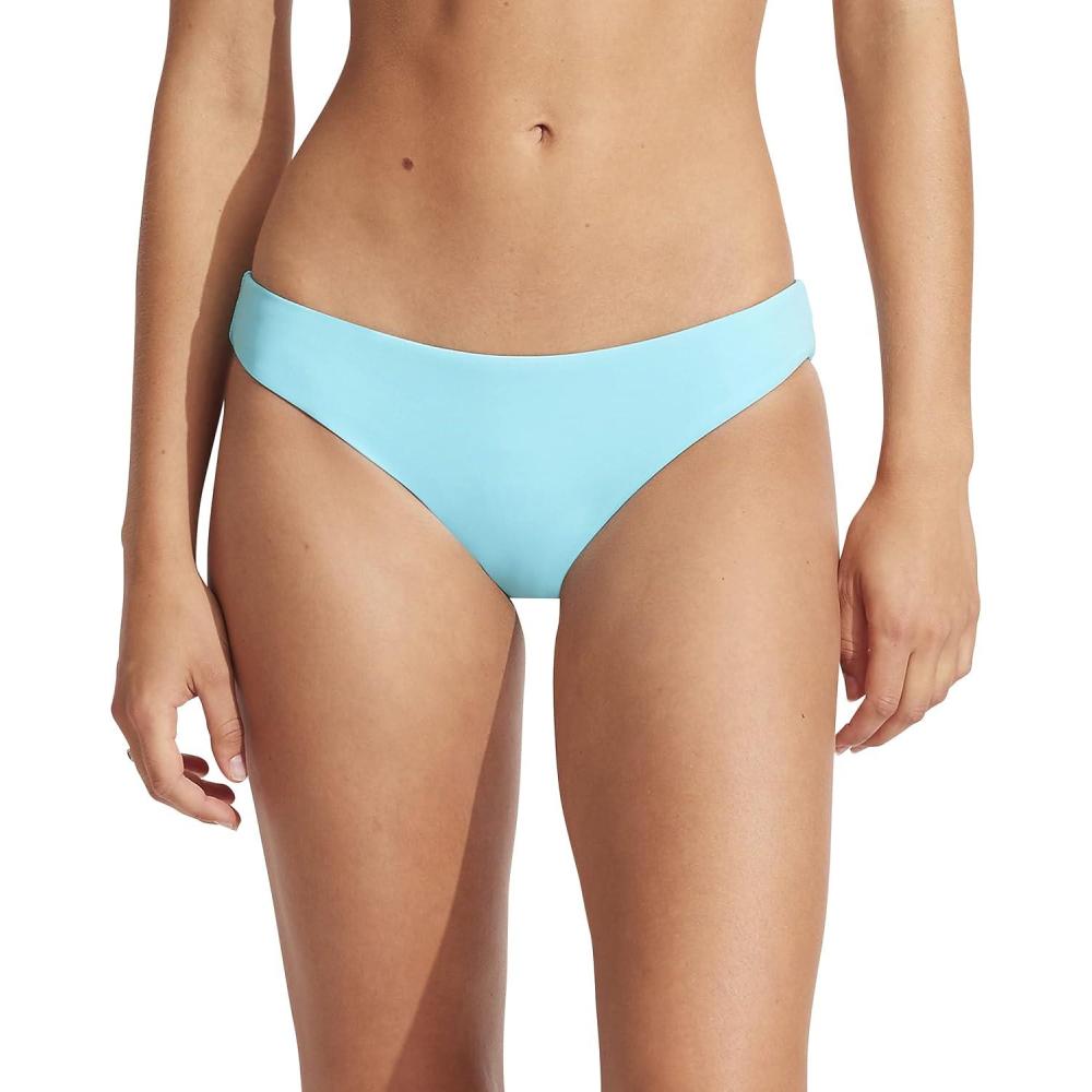 imageSeafolly Womens Standard Hipster Full Coverage Bikini Bottom SwimsuitEco Collective Aquamarine