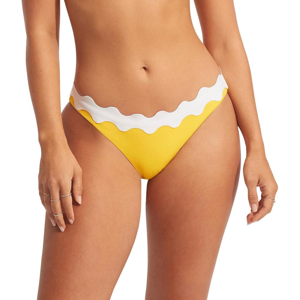 imageSeafolly Womens Standard Hipster Full Coverage Bikini Bottom SwimsuitGia Citron