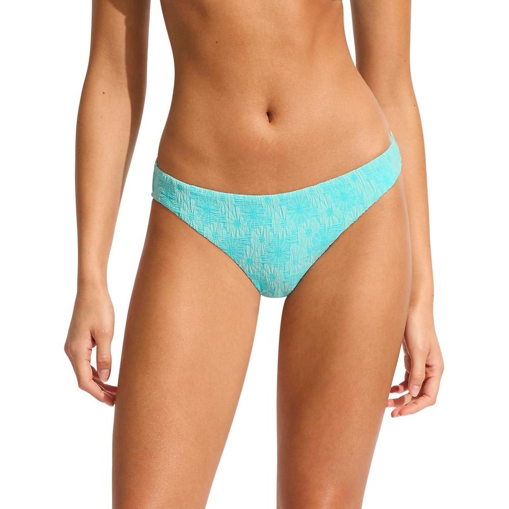 imageSeafolly Womens Standard Hipster Full Coverage Bikini Bottom SwimsuitMarloe Atoll Blue
