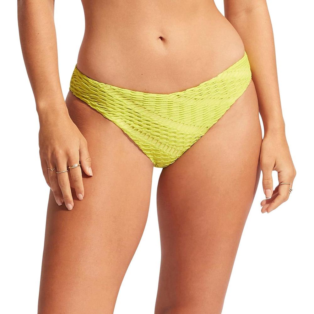 imageSeafolly Womens Standard Hipster Full Coverage Bikini Bottom SwimsuitMarrakesh Wild Lime
