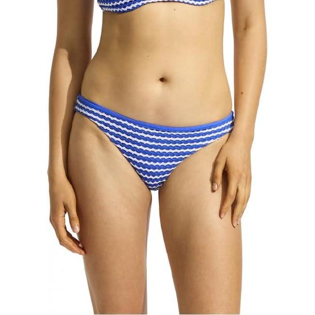 imageSeafolly Womens Standard Hipster Full Coverage Bikini Bottom SwimsuitMesh Effect Azure